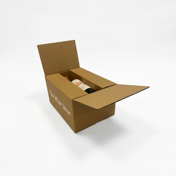 Un emballage en carton à deux couches pour 6 bouteilles de vin